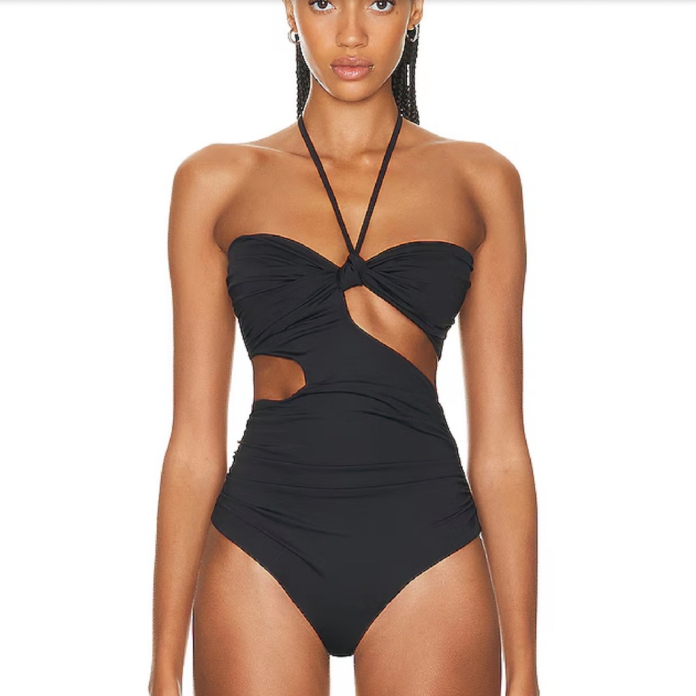 Johanna Ortiz Black Baboon Call Halter-neck Swimsuit Size XL New With Tags - Picture 4 of 12